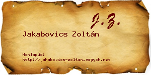 Jakabovics Zoltán névjegykártya